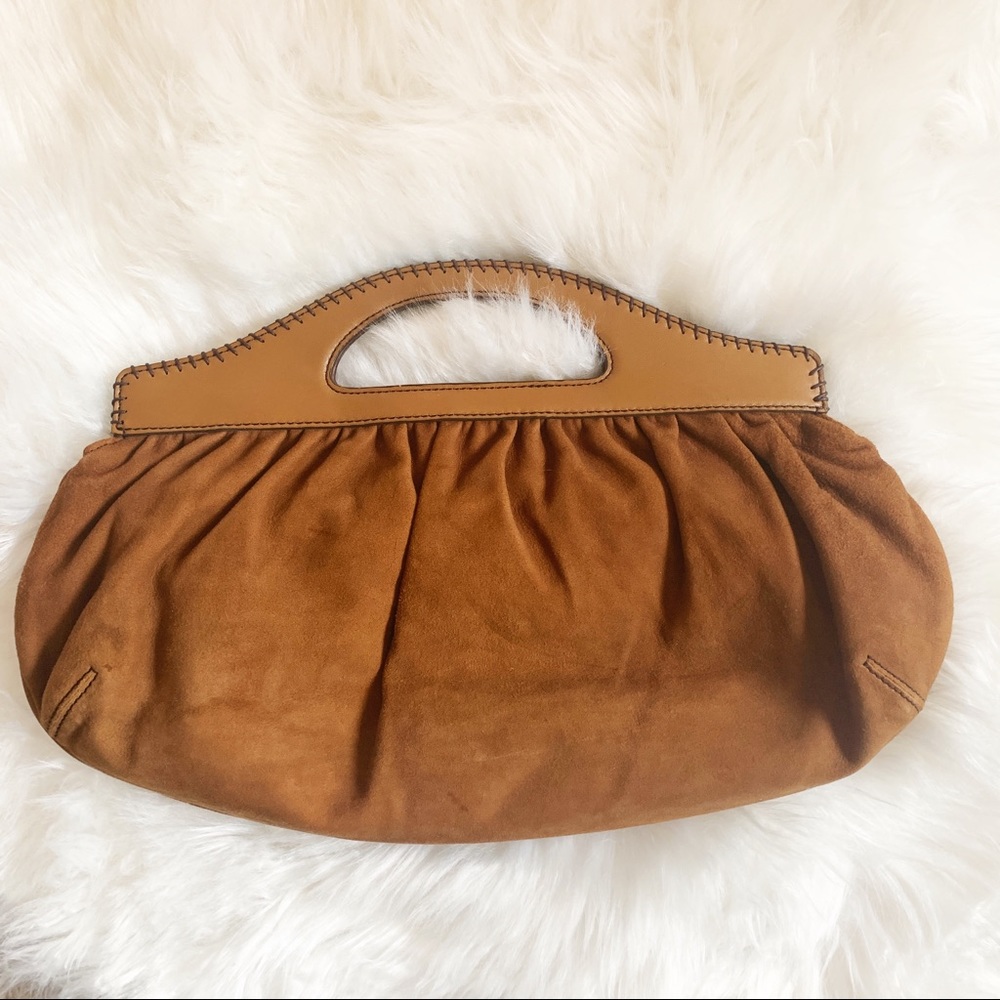 Cole Haan Brown Suede Leather Clutch 👛 Purse